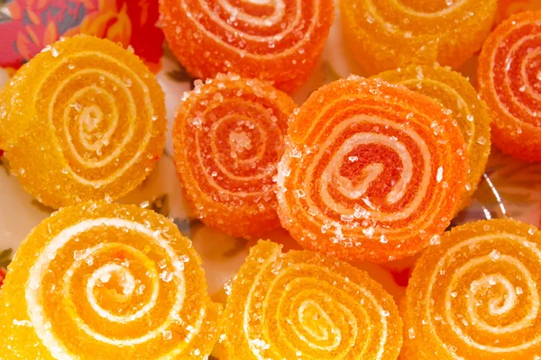 Colorful fruit sugary candies close-up — Stock Photo, Image