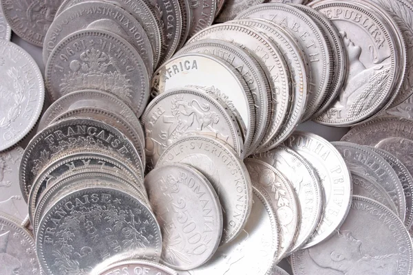 Vecchie monete d'argento — Foto Stock