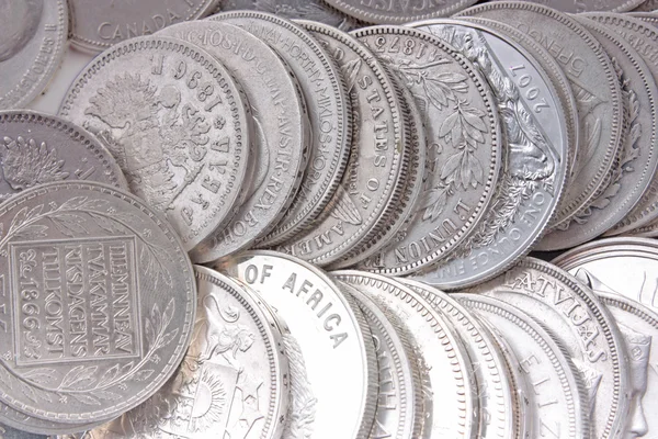 Silver coins — Stock Photo, Image