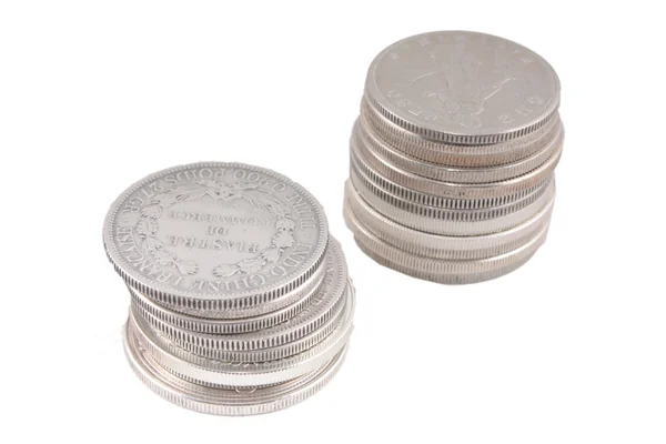 Silver coins — Stock Photo, Image