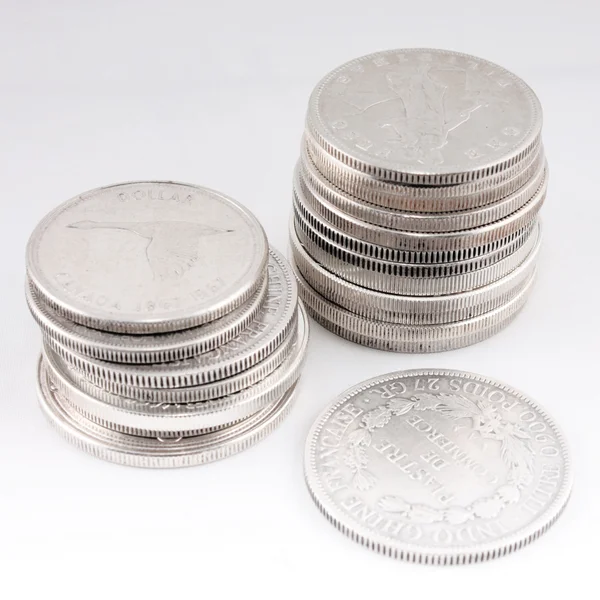 Silver coins — Stock Photo, Image