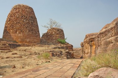 Fort badami, karnataka, Hindistan, Asya, kayalık dağ ve mağara tapınaklar üstüne