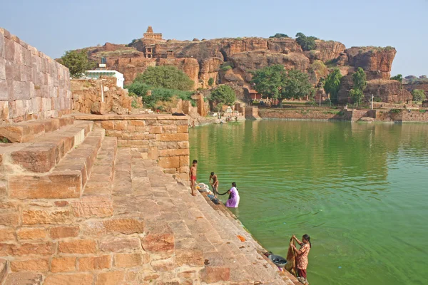 Lake agusthya teertha bei badami — Stockfoto