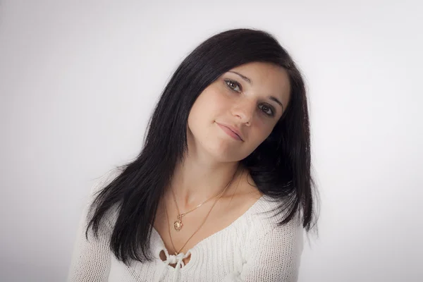 Young woman with black hair — Stock Photo, Image