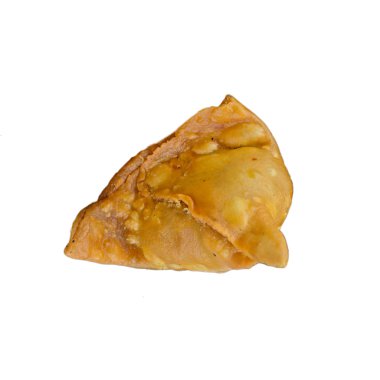 samosa - Hint sokak gıda, beyaz zemin üzerine izole