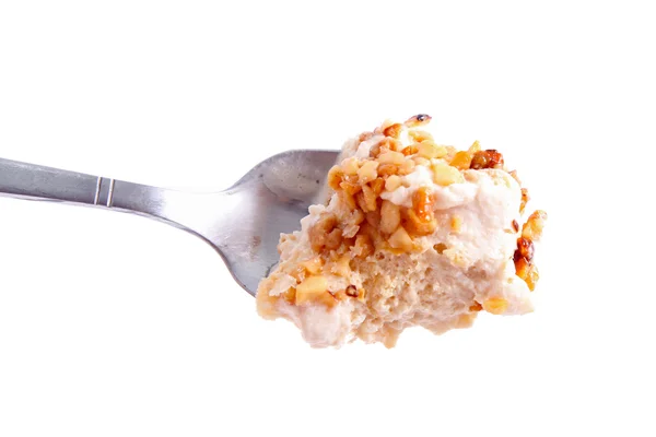 Chocolate ice cream closeup on a white background — Stock Photo, Image