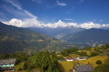 Himalayalar görünümü, annapurna alanı