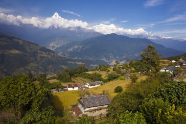 Himalayalar görünümü, annapurna alanı