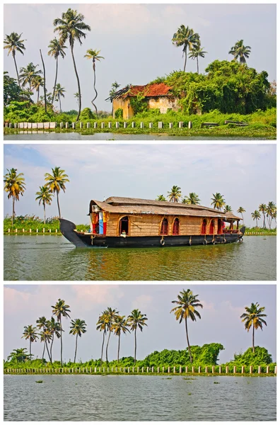 Backwaters of Kerala, set of views — Stock Photo, Image