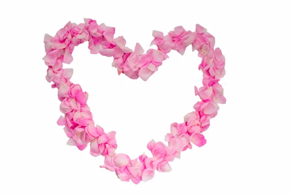 Heart from the most gentle rose-petals — Stock Photo, Image