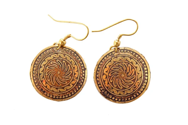 Traditional eastern earrings with fine ornament — Stock Photo, Image