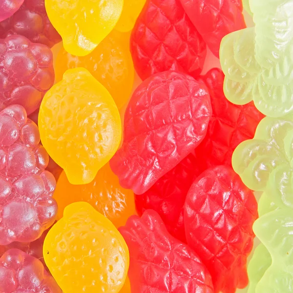 Fruit gummy candies background — Stock Photo, Image