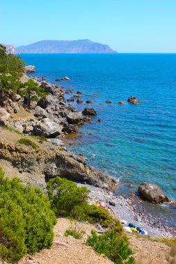 Karadeniz ve Karadağ dağ Kırım, Ukrayna'nın muhteşem manzara