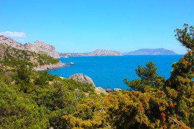 Karadeniz ve Karadağ dağ Kırım, Ukrayna'nın muhteşem manzara