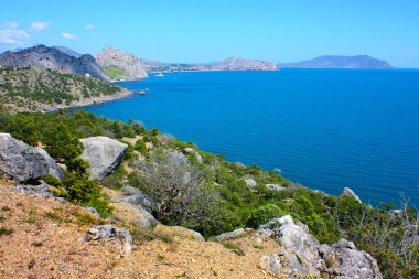 Karadeniz ve Karadağ dağ Kırım, Ukrayna'nın muhteşem manzara