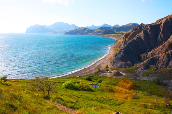 Amazing landscape of the Black Sea and the Karadag mountain in Crimea, Ukraine — Stock Photo, Image