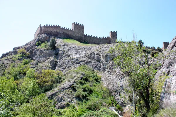 Fortaleza genuina en Sudak tomada en Crimea, Ucrania —  Fotos de Stock