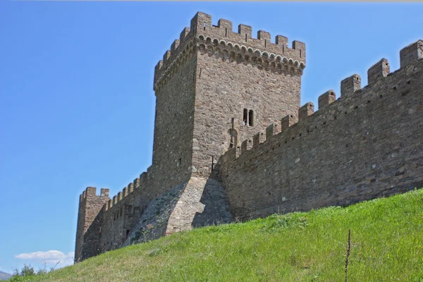 Genuese 堡垒在苏达克在克里米亚，乌克兰，采取可能 — 图库照片