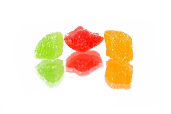 Fruit candy sokszínű a fényvisszaverő felületet — Stock Fotó