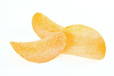 Potato chips geïsoleerd op de witte achtergrond