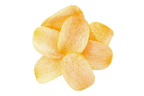 Kartoffelchips isoliert auf weißem Hintergrund — Stockfoto