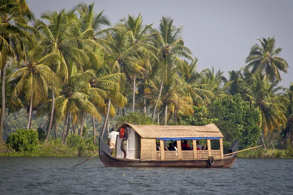 Houseboat in backwater of Kerala , India — Stock Photo, Image