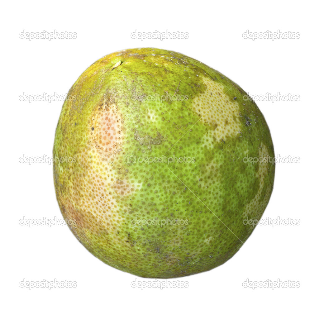 Pomelo (Citrus maxima or Citrus grandis) isolated on white background, selective focus