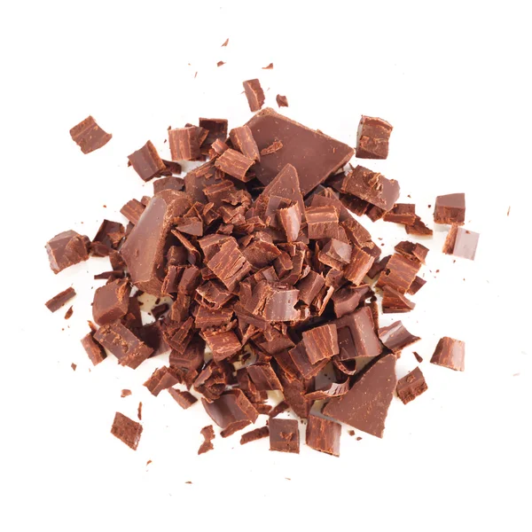 Σπασμένη σοκολάτα σε λευκό φόντο — Φωτογραφία Αρχείου