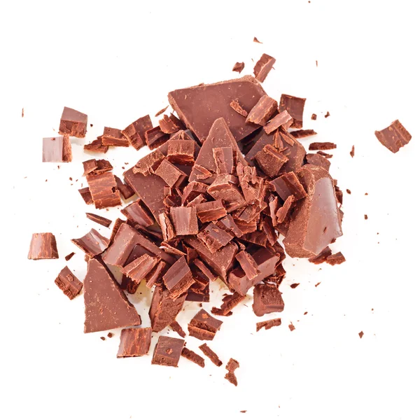 Barra de chocolate quebrado em um fundo branco — Fotografia de Stock
