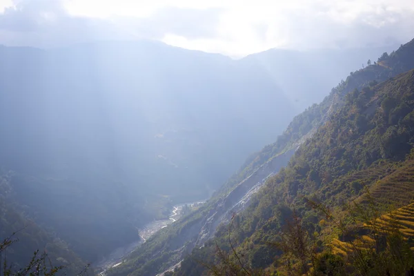 Krásná krajina v Himalájích, oblasti annapurna, Nepál — Stock fotografie