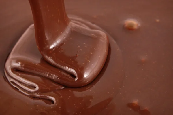 Chocolate falling from above — Stock Photo, Image