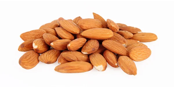 Almond nuts isolated on white background — Stock Photo, Image