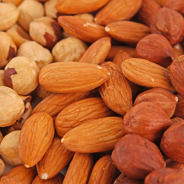 Different nuts as a background — Stock Photo, Image