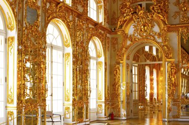 catherine palace, Rusya, tsarskoe selo altın Odalar