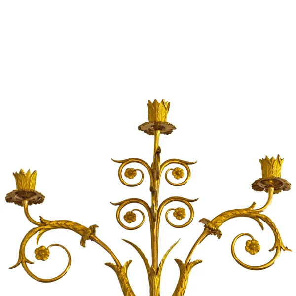 Antique chandelier doré isolé — Photo