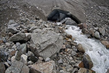 Landscape of glacier in Swanetia region, Georgia clipart