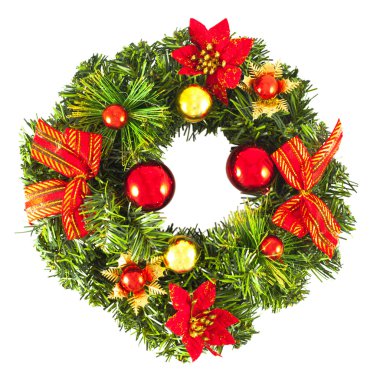 Noel çelenk süsleri ile