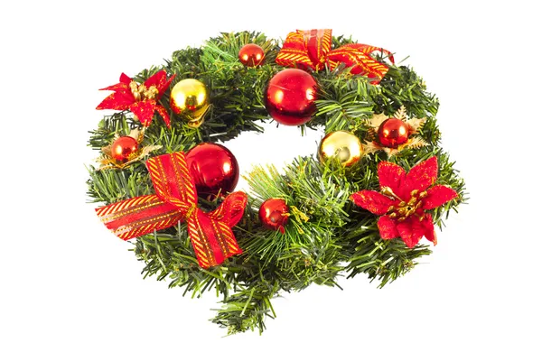 Christmas wreath with decorations — Stock Photo, Image