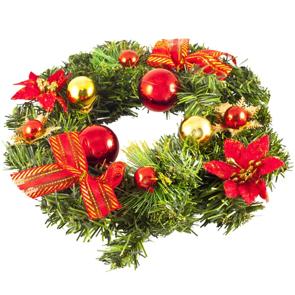 Christmas wreath with decorations — Stock Photo, Image