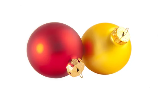 红色和金色的圣诞球 — 图库照片