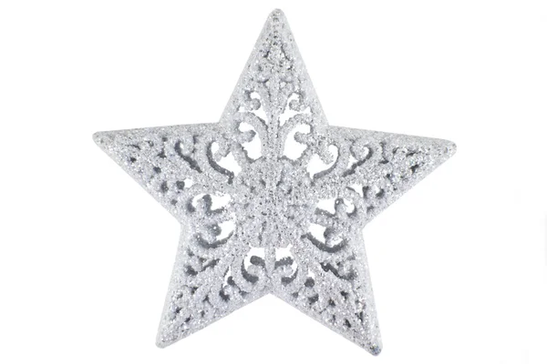 Silver Christmas star — Stock Photo, Image