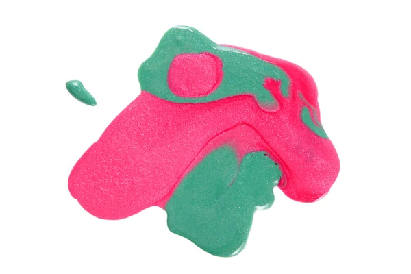 핑크와 녹색 반짝이 매니큐어 — 스톡 사진