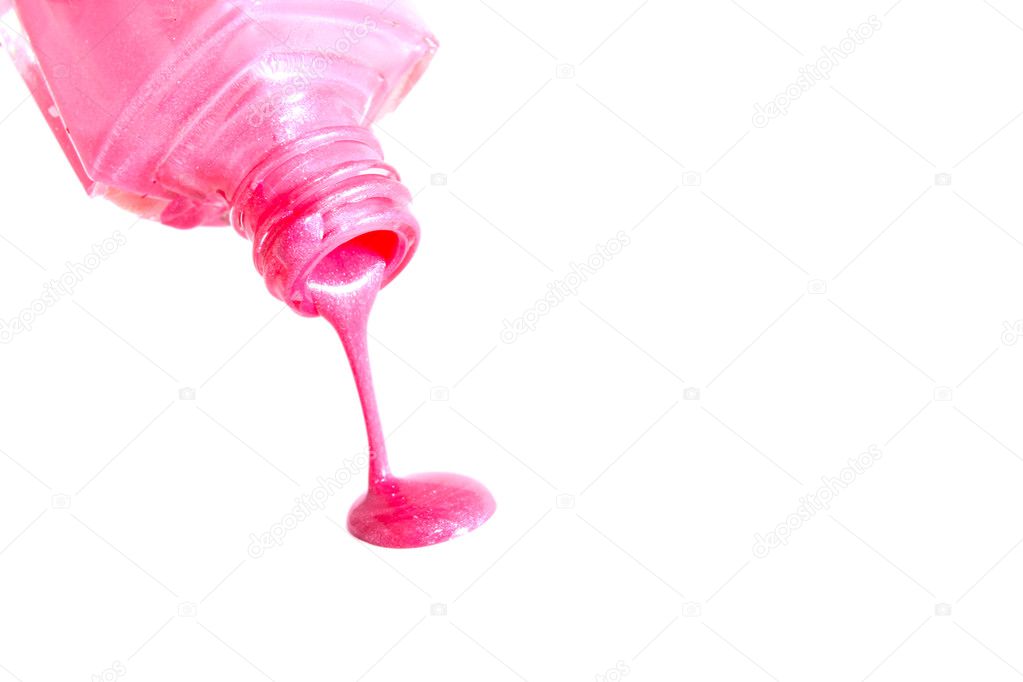 Pink nail polish bottle