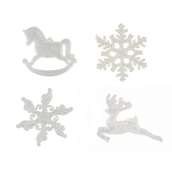 Snowflakes and christmas toys — Stock Photo, Image