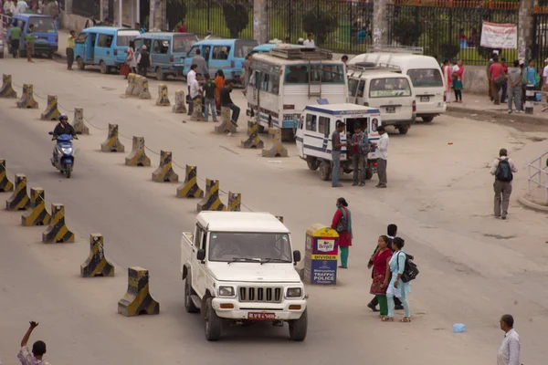Inquinamento del traffico e dell'aria nel centro di Kathmandu — Foto Stock