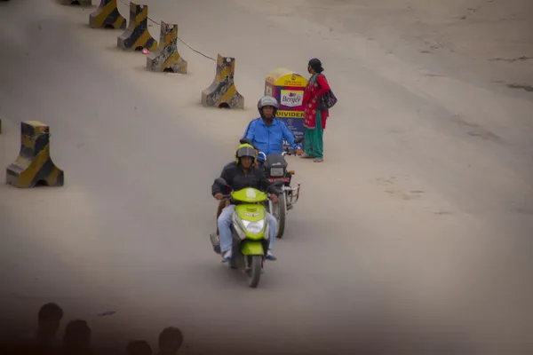 Traffic jam and air pollution in central Kathmandu — Stock Photo, Image