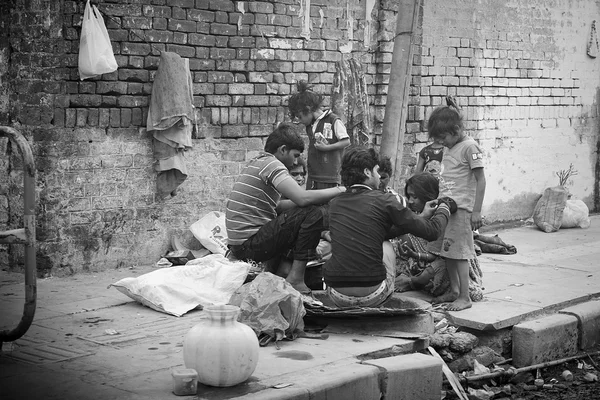 Бідні індійській сім'ї — стокове фото