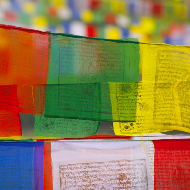 Buddhist praying flags clipart
