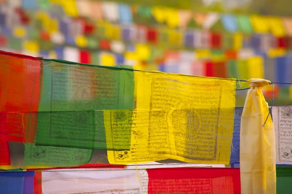 Drapeaux de prière bouddhistes — Photo