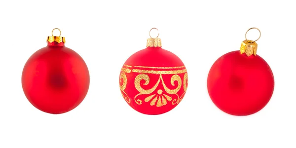 Red christmas balls set — Stock Photo, Image